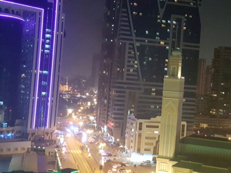 Fire breaks out in Al Majaz residential tower